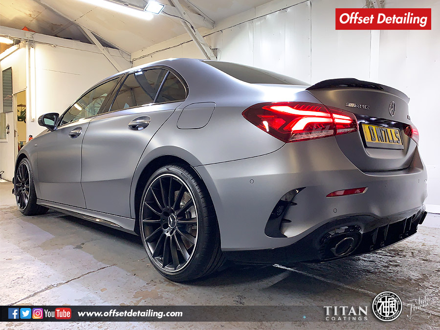 NEW MERCEDES BENZ A35 AMG SALOON MAGNO MOUNTAIN GREY Offset Detailing