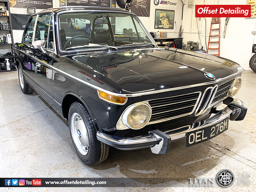 SOLID BLACK 1974 BMW 2002 tii - Offset Detailing